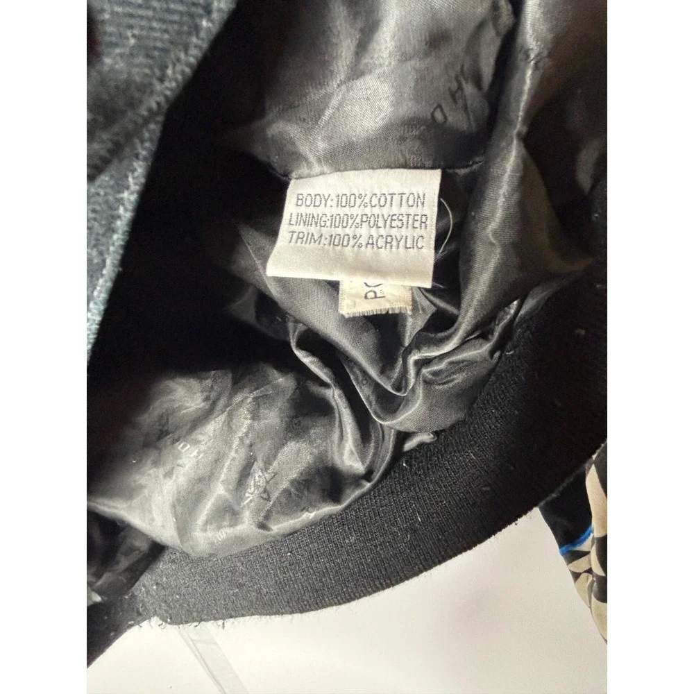 JH Design NASCAR Racing Jacket Mens XL Black Cotton Twill Embroidered Bomber Y2K